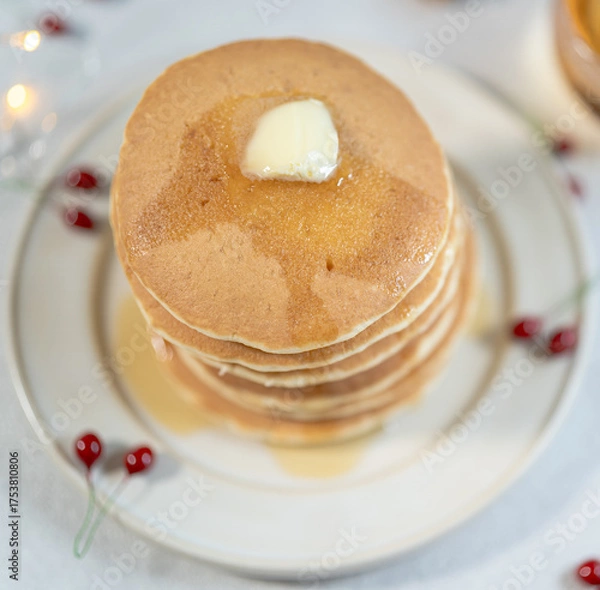 Obraz 下部にコピースペースのあるパンケーキ