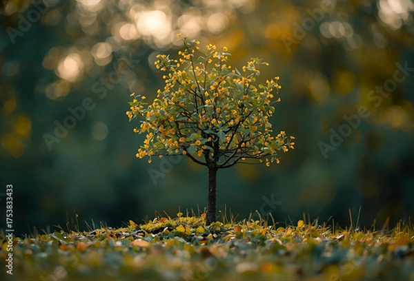 Obraz 小さな木のミニチュアのマクロ