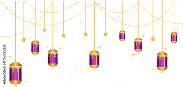 Obraz Gold hanging lanterns for Eid al-Fitr