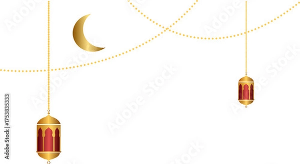 Obraz Gold hanging lanterns for Eid al-Fitr