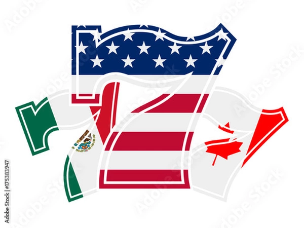 Fototapeta Triple Lucky Sevens vector illustration