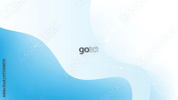 Fototapeta Abstract Background with Motion Wave Fluid Liquid Lines and 3D Effects, Blueand White Color