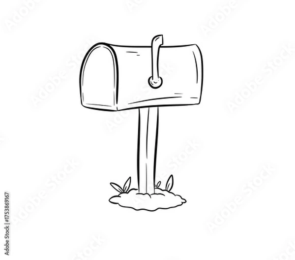 Fototapeta mail box digital illustration drawing isolated