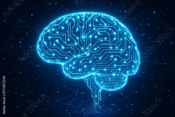 Fototapeta Artificial Intelligence (AI) Technology Concept Featuring Intelligent Systems, Machine Learning Integration, Cognitive Computing, Automation, Predictive Analytics, and Smart Digital Innovation