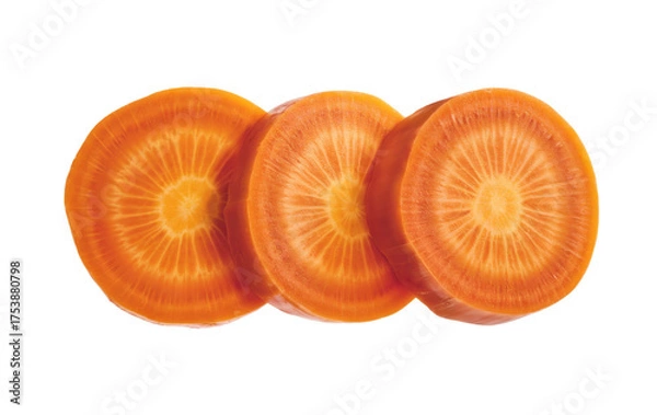 Fototapeta carrot slices isolated on white background.