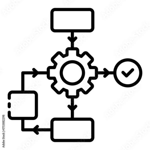 Fototapeta workflow icon for process management in business system