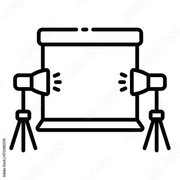 Fototapeta studio lighting icon for background shoot preparation