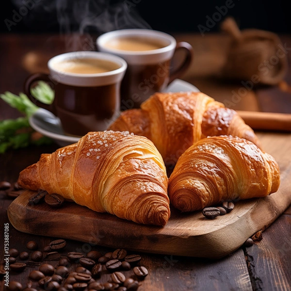 Obraz croissant with coffee