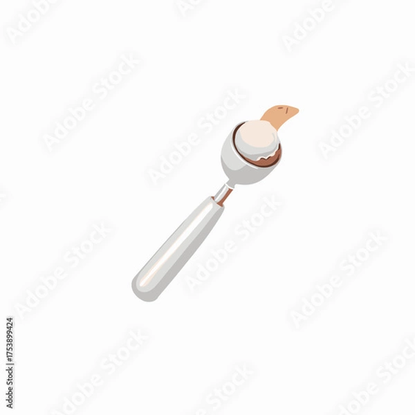 Fototapeta Cosmetic concealer applicator with beige makeup on a white background for beauty product