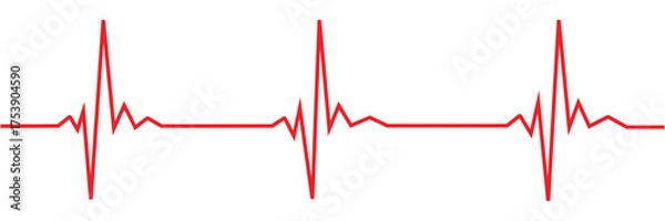 Fototapeta Heartbeat line icon with transparent background, depicting an electrocardiogram waveform, pulse rhythm, and medical vital signs for health monitoring, vector illustration