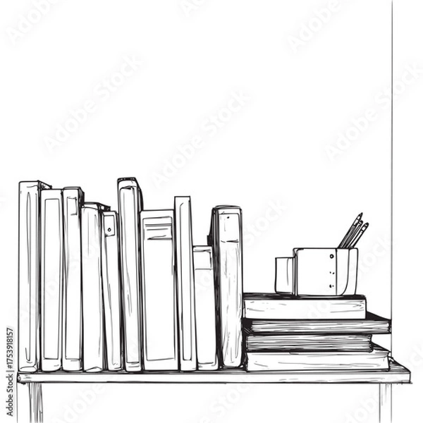 Fototapeta simple and minimal flat line art vector