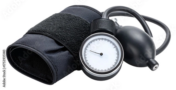 Obraz blood pressure gauge in black color isolated on white background