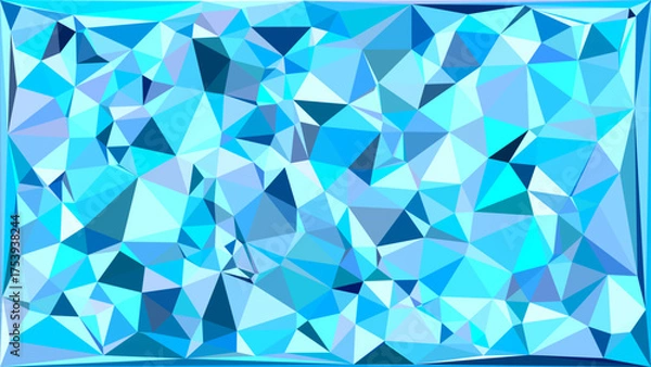 Fototapeta ブルー系のシャープな三角形が連なる抽象的なポリゴン背景 | Abstract Blue Polygon Background with Sharp Triangles