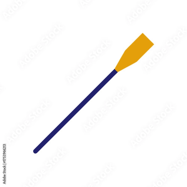 Fototapeta Illustration of a single blue and gold oar on transparent background