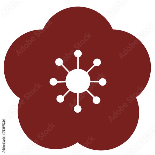 Fototapeta 年賀状に使える梅の花のイラスト素材