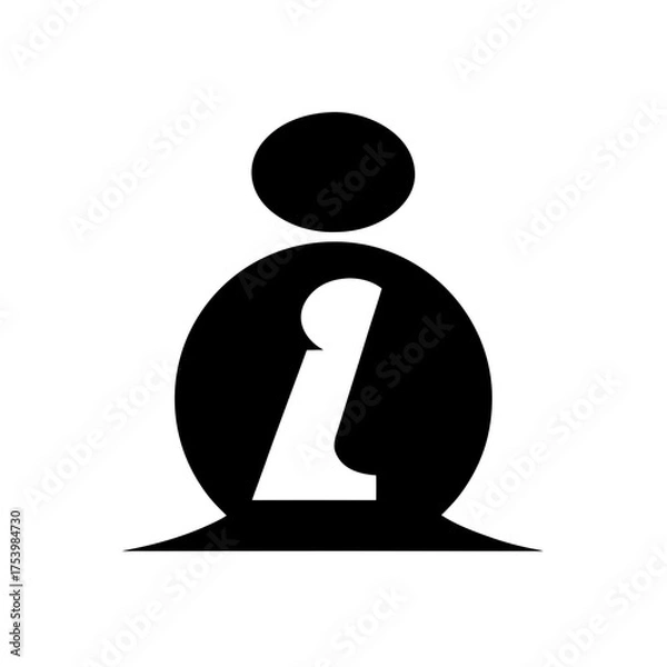 Fototapeta Abstract figure with keyhole in black and white on transparent background silhouette