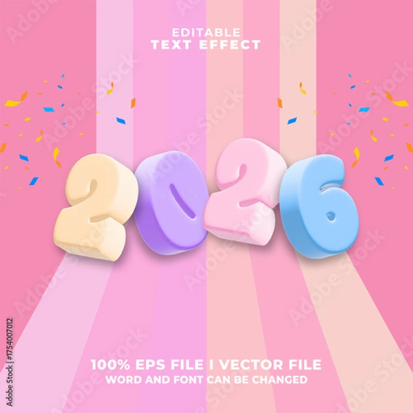 Fototapeta 3d inflate colorful 2026 bold text effect