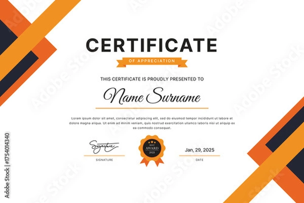 Fototapeta Certificate Template Design