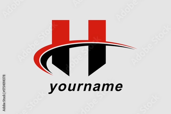 Fototapeta This is a vector image of the letter H and the speed icon suitable for use in logo designs for printing companies, digital printing, counters, children's toys, clothing brands, distros, t-shirts, 