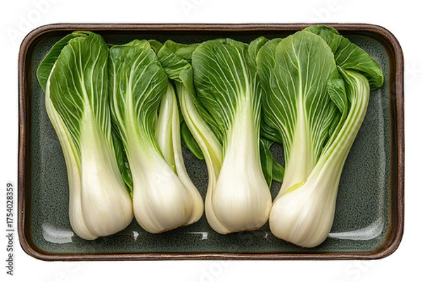 Obraz Fresh bok choy vegetables on tray healthy eating nutrition on transparent background