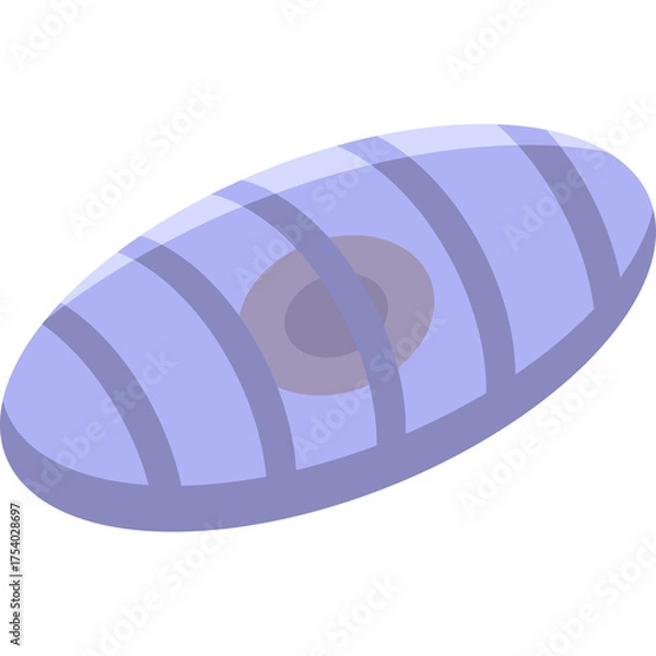 Obraz Purple Isometric Battery Icon With Circular Center And Blue Stripes On Transparent Background Minimalist Design