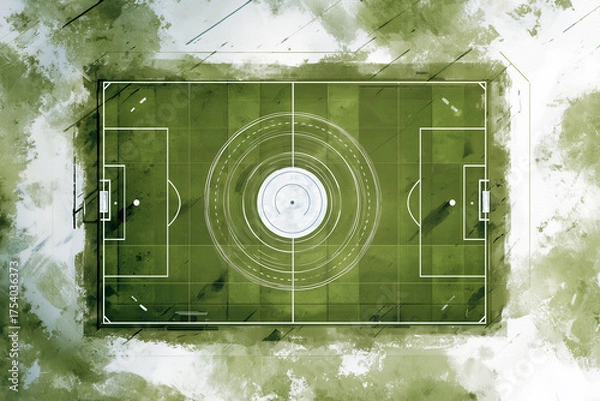 Fototapeta Top view of Football pitch.