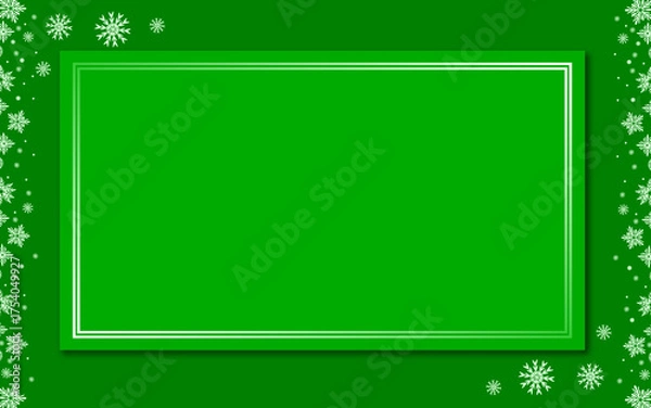 Fototapeta christmas festive frame background, winter blank paper border. 