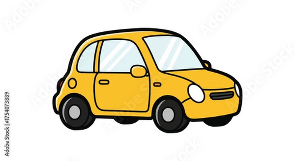 Obraz 斜め前から見た自動車のシンプルなベクターアイコンイラスト素材