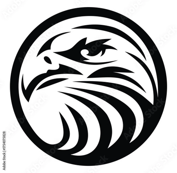 Fototapeta Bird falcon logo icon. Vector illustration.