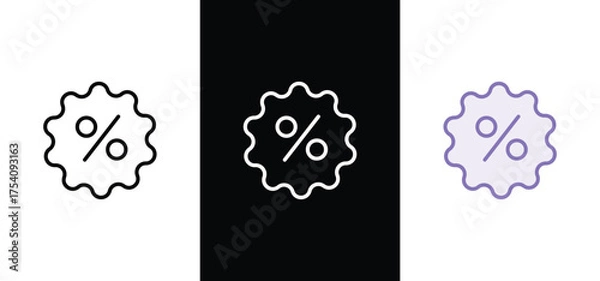 Fototapeta Percent icon sign . percentage, discount, divide icons. percentage interest rate vector
