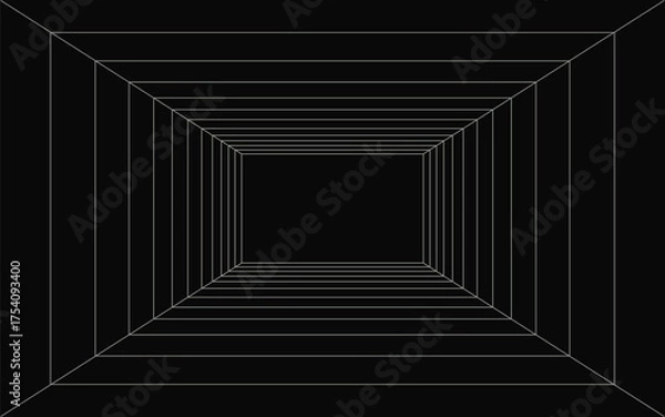 Fototapeta Abstract 3d tunnel. Abstract background with light.