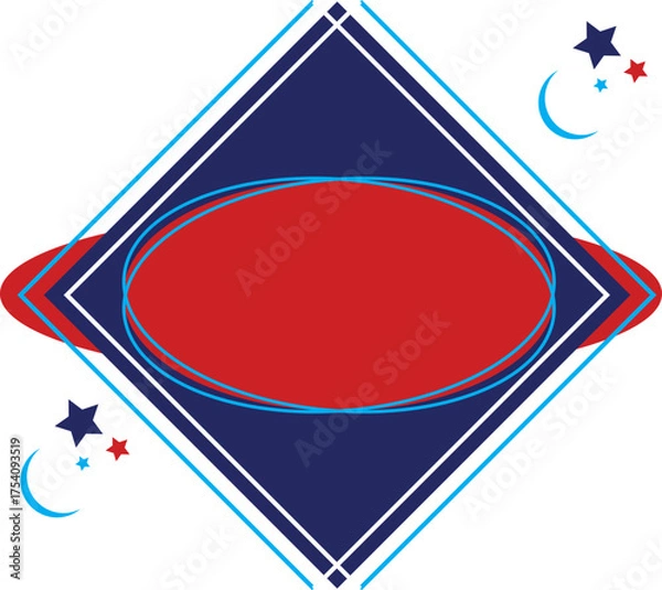 Obraz Red and Blue Abstract Diamond Design