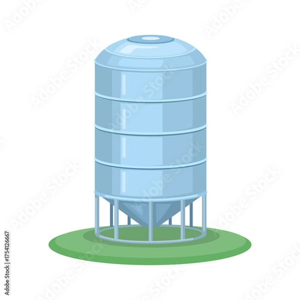 Obraz Cartoon Vector of Agricultural Storage Silo Isolated on White Background