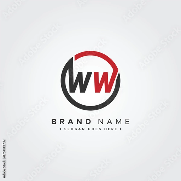Fototapeta WW Vector Logo Template - Simple Icon for Initial Letter W and W Monogram