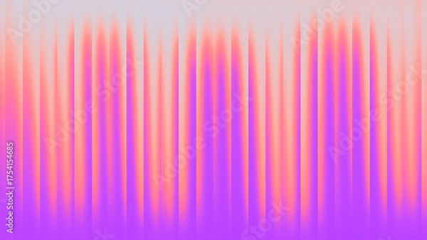 Fototapeta Vibrant neon glass refraction background with glowing purple and orange light effect and a smooth vertical pattern.
