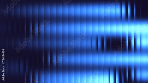 Fototapeta Vibrant neon glass refraction background with smooth motion blur and distorted blue ribbed light effect.