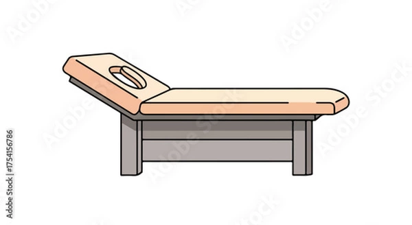 Obraz Stylized illustration of a massage table designed for therapeutic treatments and wellness practices