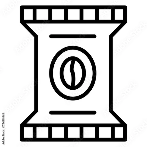 Obraz Sachet vector line icon design