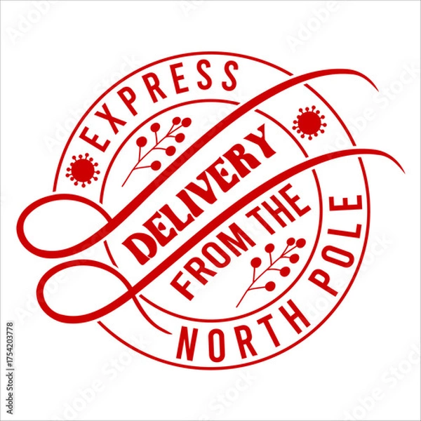 Fototapeta Express  Delivery From The North Pole   vector merry Christmas, December, Red, Custom Christmas Shirt Design