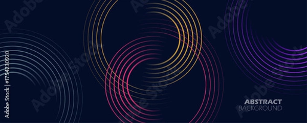 Fototapeta Line circles pattern. Futuristic abstract background for creative graphic design. Vector illustration.