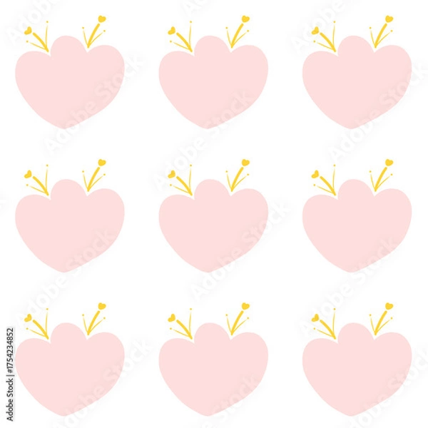 Fototapeta seamless pattern abstract with hearts flower petaled pink