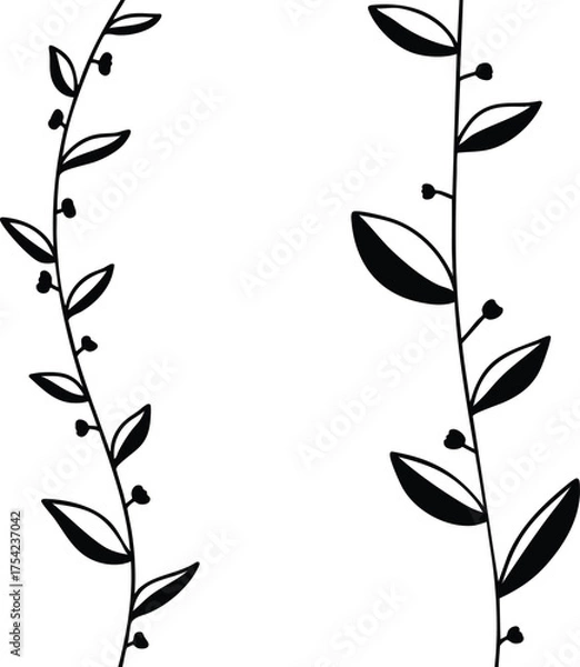 Obraz black and white vines background 