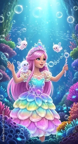 Obraz Enchanted Underwater Princess.