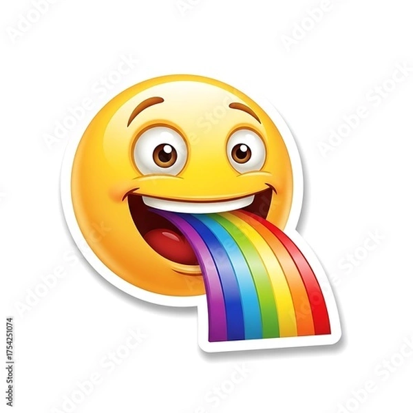 Obraz Happy Emoji Rainbow Mouth.