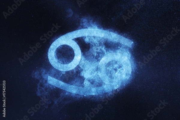 Obraz Znak zodiaku rak. Streszczenie tło nocnego nieba