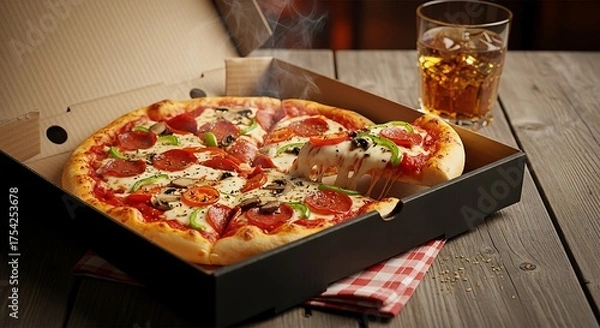 Obraz Delicious Pizza in a Box.