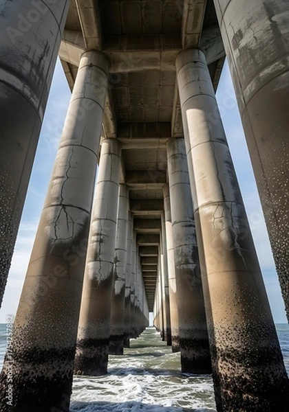 Obraz Pier Concrete Pillars Underneath.