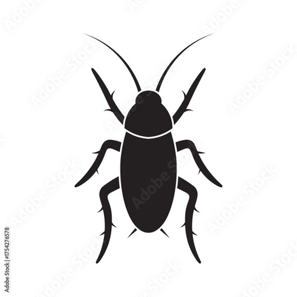 Fototapeta cockroach insect flat icon vector