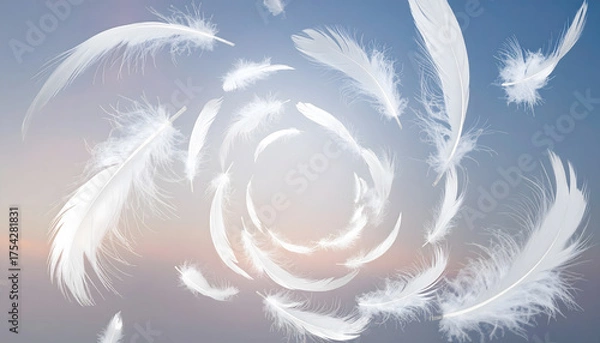 Obraz 渦巻く白い羽
