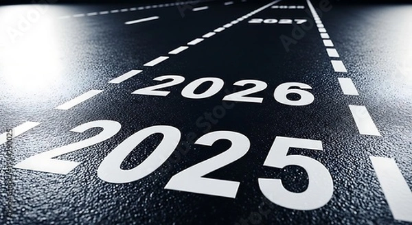 Fototapeta close up shot of a calculator happy new year 2026